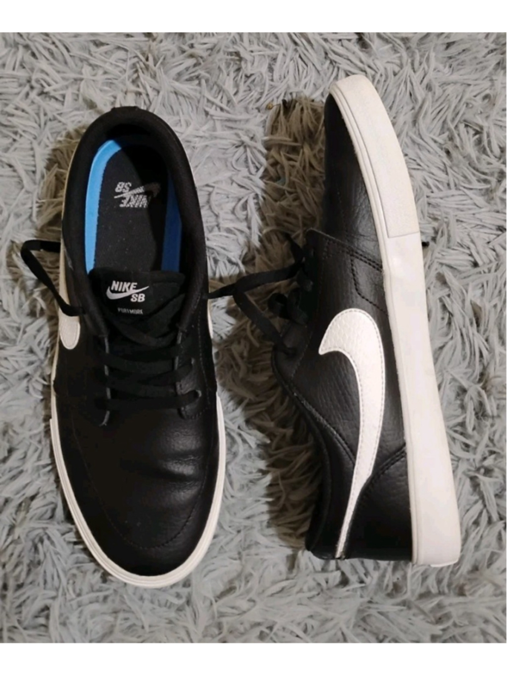 Nike SB Portmore 2 Women Size 9 Black White Sneakers - AH5771-001